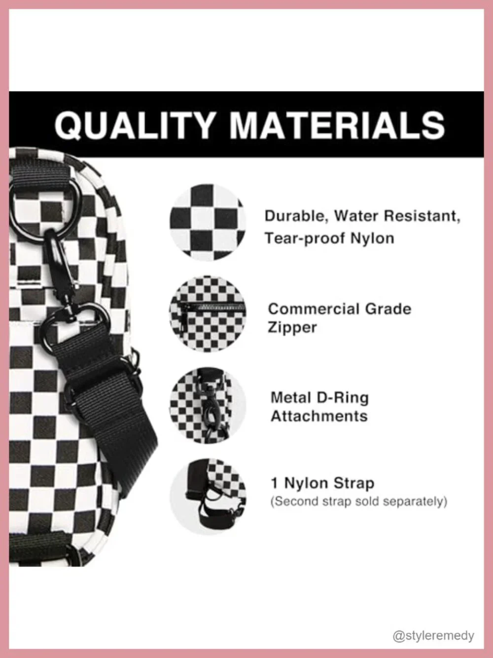 Crossbody Sling Bag, 9 Pocket Travel Purse, Nylon Fanny Pack